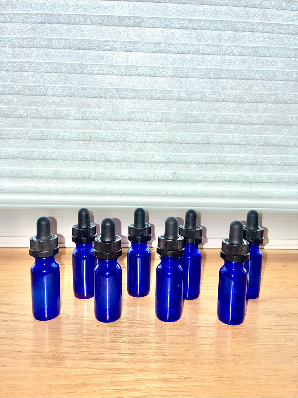 Cobalt Blue Glass Dropper Bottles - Set of 8